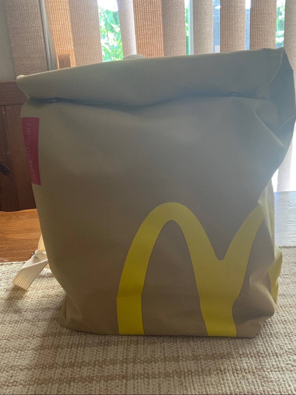 McDonald's Beige Backpack with Yellow Logo